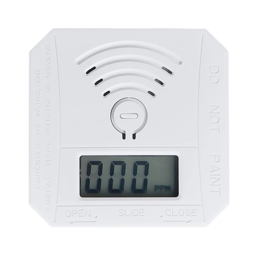 Vierkante koolmonoxidemelder CO-alarm LED-display Hoorbaar alarm Wandmontage Batterijgevoed beveiligingsalarm Huisbeveiliging