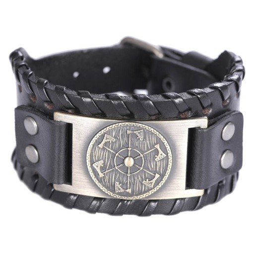 Viking armband van leer voor heren