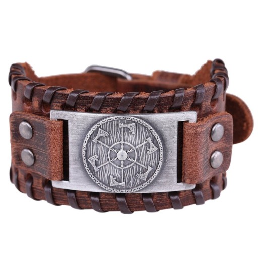 Vikingarmbånd i læder til mænd