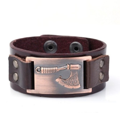Vikingarmband voor heren van leer H685