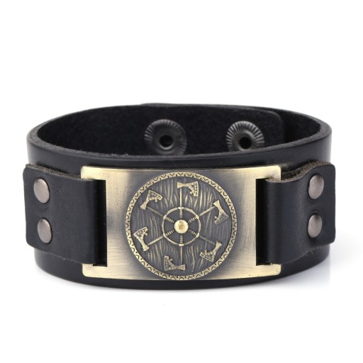 Vikingarmband voor heren van leer H685