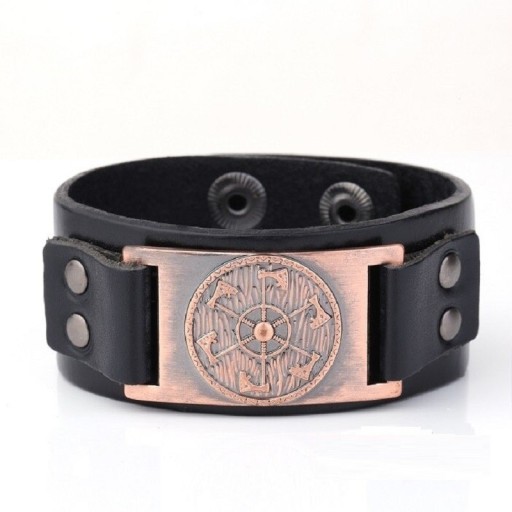 Vikingarmband voor heren van leer H685