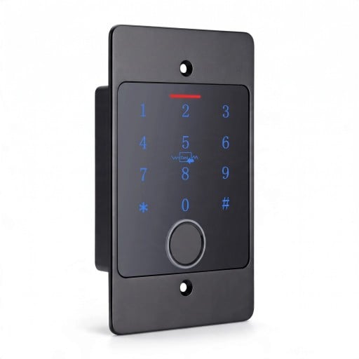 Vingerafdruklezer en RFID-kaarten HF5-EM M70 Ondersteuning voor Tuya-app en Wi-Fi 115 x 70 mm Zinklegering 125 kHz IP66 Zwart Voor deurbediening