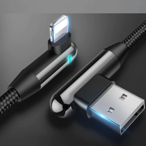 Vinklad kabel för Apple Lightning / USB 1,2 m