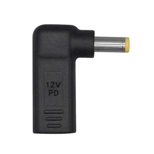Vinklad USB-C till DC-adapter 3,5 x 1,35 / 4,0 x 1,7 / 5,5 x 2,5