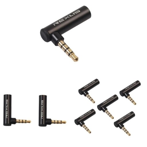 Vinklet adapter 3,5 mm jackstik M/F