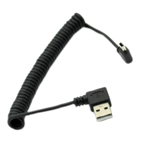 Vinklet fleksibelt USB til Mini USB 5-bens kabel