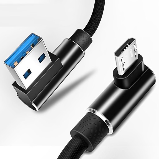 Vinklet kabel til USB til Micro USB