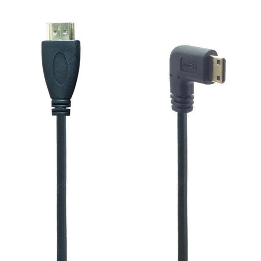 Vinklet Mini HDMI til HDMI forbindelseskabel 50 cm