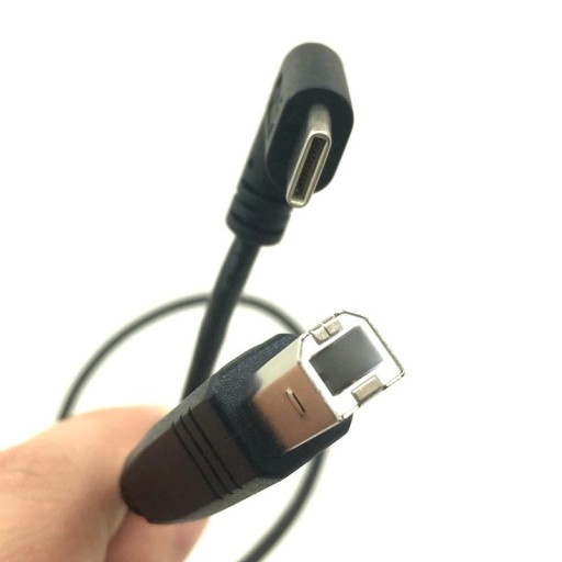 Vinklet USB-C til USB-B forbindelseskabel til printere 50 cm