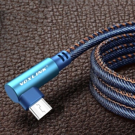Vinklet USB / Micro USB-datakabel