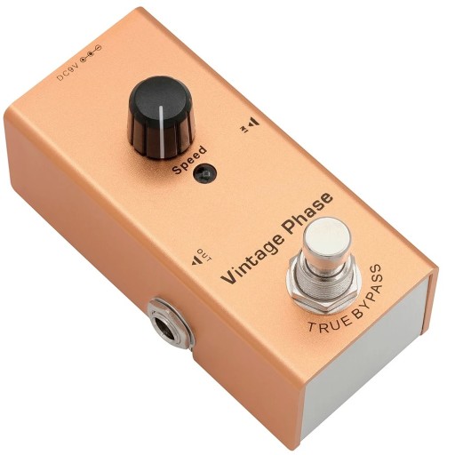 Vintage Phase Gitareneffectpedaal Bruin Metaallichaam Compacte phaser effect met vloeiende modulatie en warme analoge geluid voor elektrische gitaar