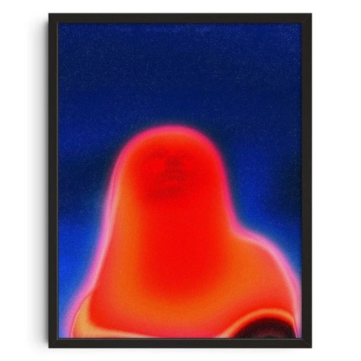 Vintage Poster 50x70 cm, Abstrakte Figur in Rotem Schein, Moderner Kunstdruck, Aura-Silhouette, Leinwand ohne Rahmen für Schlafzimmer und Wohnzimmer