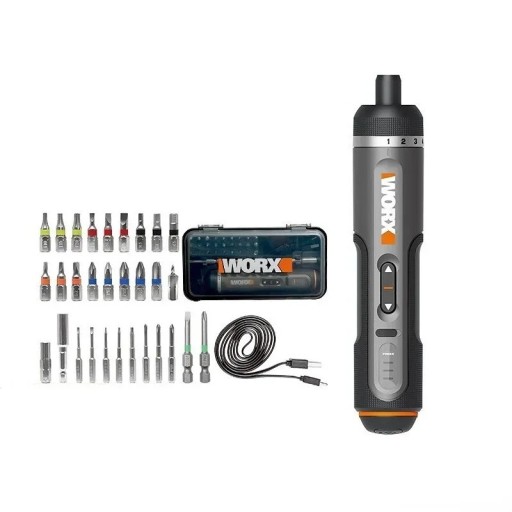 Visseuse électrique avec accessoires Chargement USB Ensemble de bits dans une mallette 3 niveaux de vitesse Support magnétique pour embouts