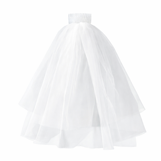 Vit tylslöja med kam Bröllopsaccessoar Elegantisk lätt slöja för bröllop möhippa och fotografering