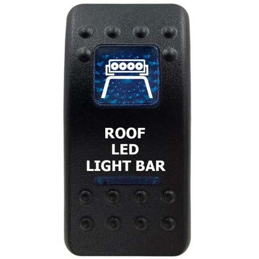 Vízálló Egypólusú Kapcsoló 12V Kék LED Háttérvilágítással Fekete Kapcsoló ROOF LED FÉNYBÁR Autóhoz Hajóhoz SUV-hoz és Off-road Járművekhez