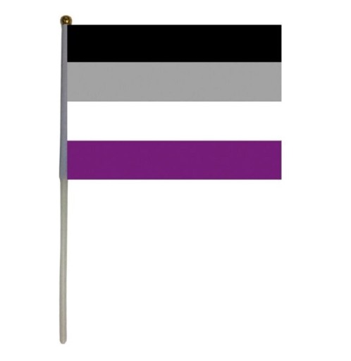 Vlajka asexuálnej hrdosti 14 x 21 cm