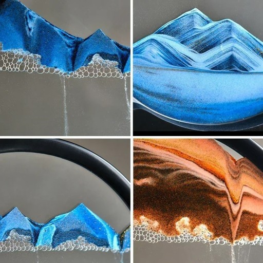 Vloeiende zanddecoratie 3D bewegende afbeelding Zanddecoratie voor op tafel Ontspannend anti-stress ornament Bewegende decoratie voor in het appartement