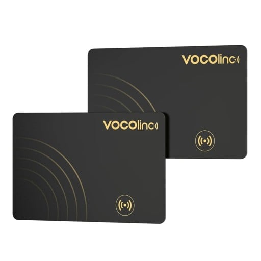 VOCOlinc 2 stk GPS-lokator kort til tegnebog iOS Bluetooth nøglefinder Smart label Find My Ultratynd vandtæt tracker IP67