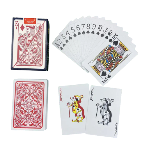 Voděodolné plastové hrací karty 54 kusů s matným povrchem a motivem 5735 vhodné pro poker žolíky nebo kanastu rozměr 58 x 88 mm