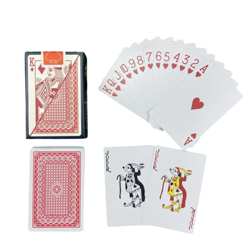 Voděodolné plastové hrací karty 54 kusů s matným povrchem a motivem 6939 vhodné pro poker žolíky nebo kanastu rozměr 58 x 88 mm