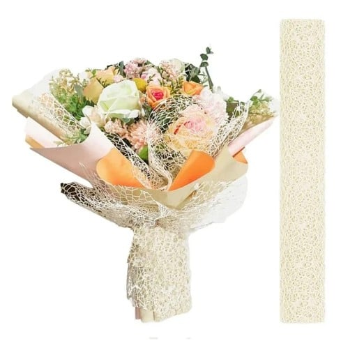 Voděodolný balicí papier farebný 4,57 m × 50 cm dekoratívny sieťovaný obal na kvety a dary pre floristiku a balenie