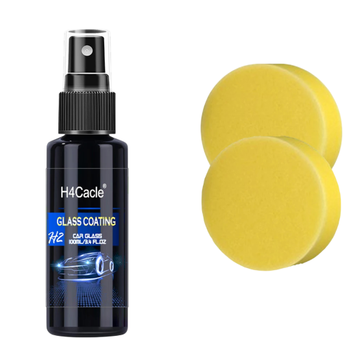 Voděodolný sprej na autosklo proti dešti 100 ml hydrofobní nátěr černá lahvička se žlutými houbičkami pro ochranu skla