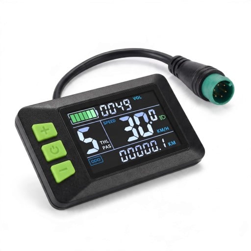 Vodotěsný barevný LCD displej 5pin Úchyt na řídítka 22,2 mm Komunikace UART a USB port Černý Pro elektrokolo a elektrický skútr