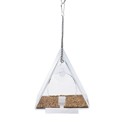 Vogelvoederhuisje voor het raam tegen weersinvloeden 13x12,5x7,5 cm acryl transparant hangend vogels observeren