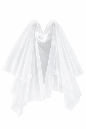 Voile blanc en tulle avec application florale Accessoire capillaire de mariage Voile léger et élégant pour un mariage et un enterrement