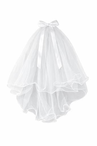 Voile de mariée en tulle blanc avec nœud Élegant voile pour l'enterrement de vie de jeune fille Accessoire de coiffure de fête nuptiale