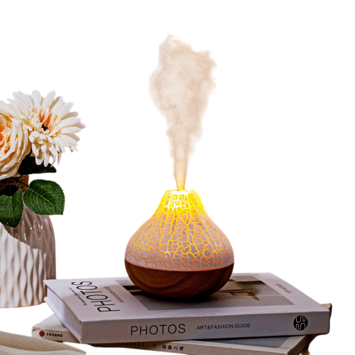 Volcano párásító 300 ml USB C aroma diffúzor lávahatással és 7 fényszínnel Csendes működés hálószobába és irodába