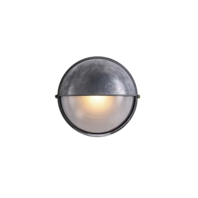 Vonkajšie nástenné okrúhle svetlo Studená biela 6000K 12 W pätica E27 18 x 10 cm Hliník a sklo Strieborné Na terasu a fasádu domu