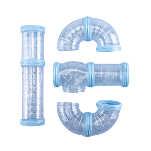 Vouwbaar acryl doolhof voor hamsters Diameter van de buizen 5,5 cm Modulaire tunnels Verschillende vormen van doorzichtige buizen Accessoires voor het hok