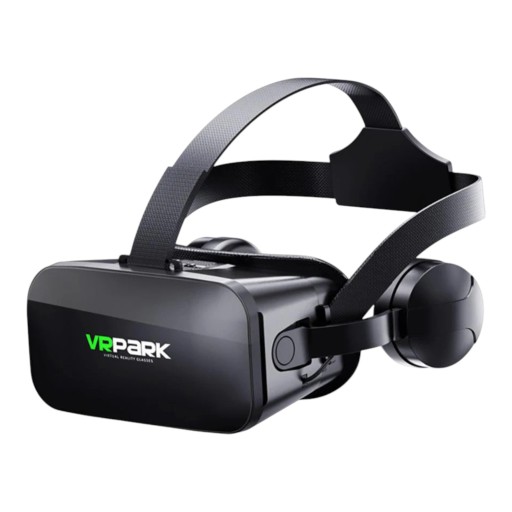 VR sisak fülhallgatóval mobilhoz legfeljebb 6 hüvelyk 3D szemüveg virtuális valósághoz fejpánttal és széles hátsó résszel fekete színben