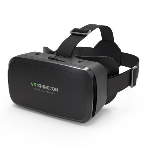 VR szemüveg 100 x 185 x 133 mm mobiltelefonhoz, 6 hüvelykig terjedő kijelzővel, 3D headset állítható pánttal fekete színben távirányító nélkül