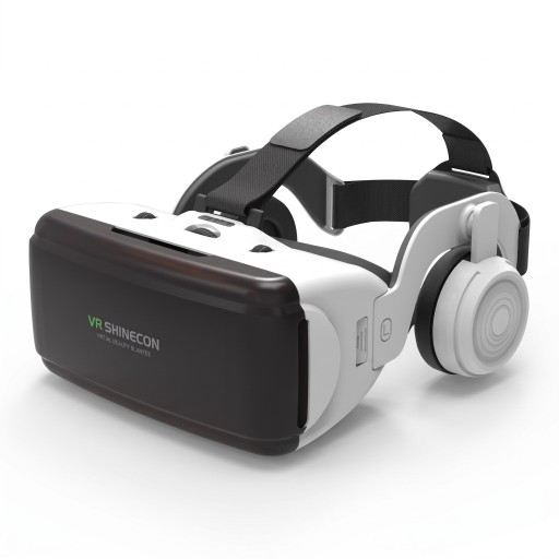 VR szemüveg fejhallgatóval mobiltelefonhoz 4,5-től 6,53 hüvelykig 3D sisak virtuális valósághoz fejpánttal fehér és fekete színben