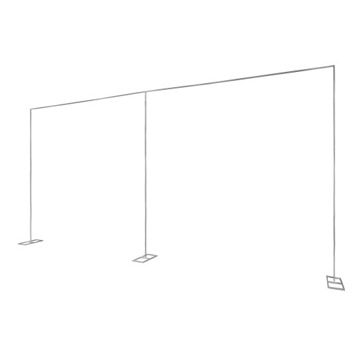 Vrijstaand achtergrondstatief 6 x 3 m gegalvaniseerd staal zilver voor trouwdecoraties en feestelijke fotokhoeken