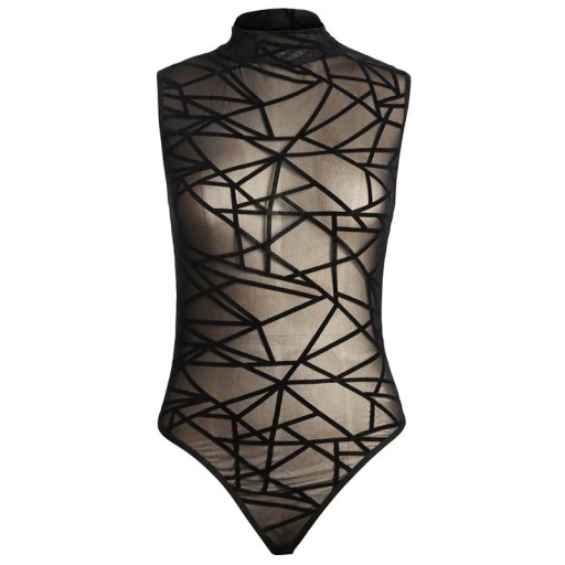 Vrouwen transparante mouwloze bodysuit B784