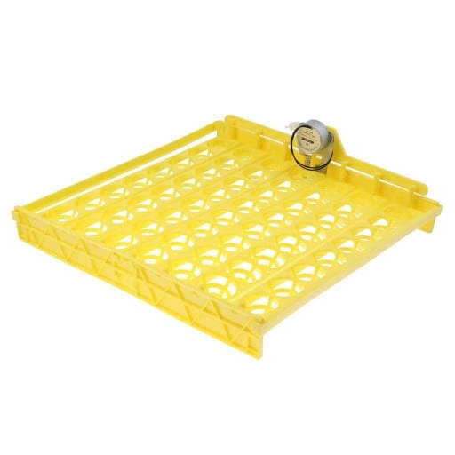 Vyhrievaný tác na odchov vajec s kapacitou 56 kusov 43 x 43 x 5 cm žltý do inkubátora a líhně pre sliepky a kačice