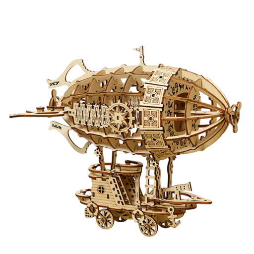 Vzducholoď Dřevěné 3D puzzle 18,5 x 12,8 x 16,5 cm DIY model stavebnice Ruční skládání Dekorace Hračka pro teenagery dospělé Bez lepidla