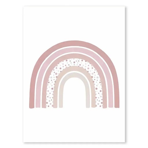 Wall Poster 21 x 30 cm Pink Rainbow Canvas Print Unframed Wall Decoration for Girls' and Children's Rooms Gentle Children's Motif