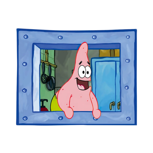 Wall Tapestry Patrick Star 90 x 150 cm Cartoon Decoration Colourful Background Bedroom Children's Room Aesthetic Fabric Hanging Tapestry