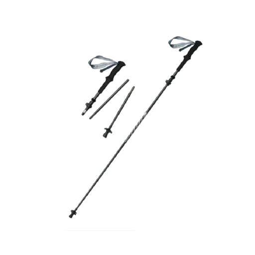 Wandelstok 1 stuks Vijfdelige opvouwbare met snelontgrendelingssysteem 115 - 135 cm ingeklapt 36 cm Aluminiumlegering Zwart Voor wandelen en trekking