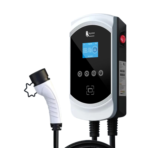 Wandlader voor elektrische voertuigen Type 2 7,6 kW 32A 1-fase IEC 62196-2 met display en bediening voor thuisladen