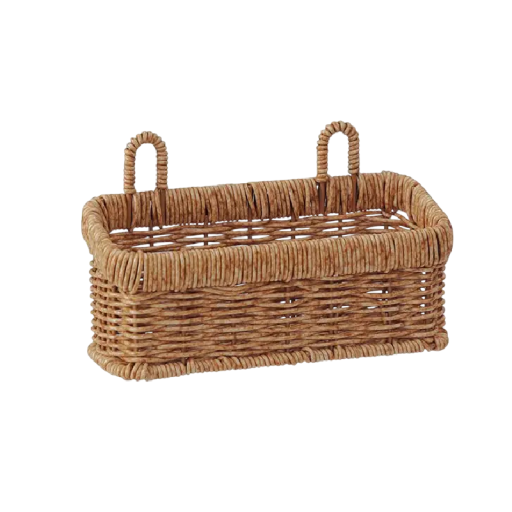 Wandopslagmand met compact formaat 21,5 x 9,5 x 8,5 x 7,5 cm plastic keukenorganizer wit voor opslag