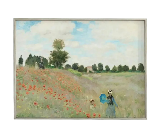 Wandplakat 30 x 40 cm Mohnblumen in Argenteuil Monet-Stil Impressionismus Leinwanddruck Ohne Rahmen Kunstdekoration Wiese Natur