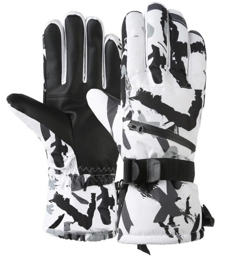 Warme winterhandschoenen Skihandschoenen met PU-leer Sneeuwhandschoenen voor dames en heren Ski- en snowboardhandschoenen Skihandschoenen met touchscreen-ondersteuning