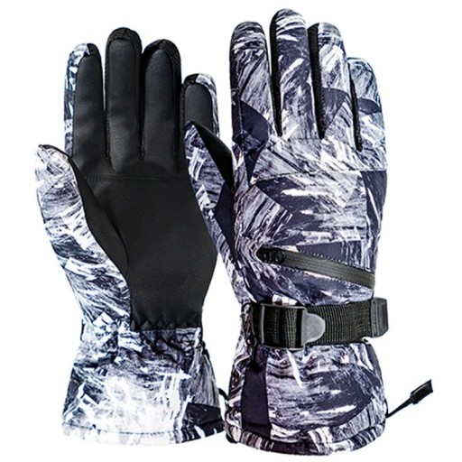 Warme winterhandschoenen Skihandschoenen met PU-leer Sneeuwhandschoenen voor dames en heren Ski- en snowboardhandschoenen Skihandschoenen met touchscreen-ondersteuning