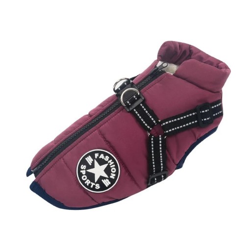Warme winterjas voor honden met capuchon Gevoerde waterdichte jas voor honden Waterdichte kleding voor kleine en grote honden Geïsoleerde jas voor honden